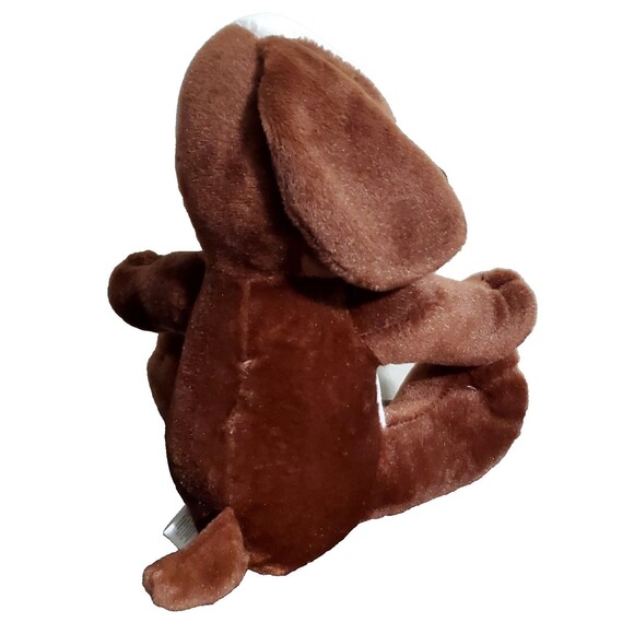 Brown & White Puppy Dog Plush Embroidered Eyes Progressive Plush Clane 10" Soft - Picture 4 of 8